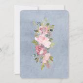 Rustikaler Rahmen Rosa Burgund Bläsertaufen Einladung (Rückseite)