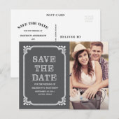 Rustikaler Rahmen | Save the Date Postkarte (Vorne/Hinten)