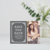 Rustikaler Rahmen | Save the Date Postkarte (Stehend Vorderseite)