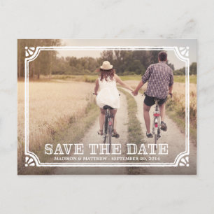 Rustikaler Rahmen Save the Date Postkarte