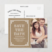 Rustikaler Rahmen | Save the Date Postkarte (Vorne/Hinten)