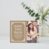 Rustikaler Rahmen | Save the Date Postkarte (Stehend Vorderseite)