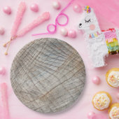 Rustikaler rauer hölzerner WegwerfpapierTeller Pappteller (Party)