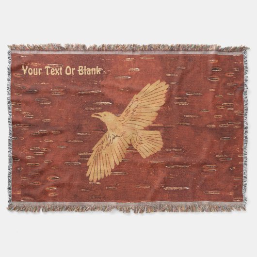 Rustikaler Raven auf der inneren Birkenrinde Decke (Vorderseite)