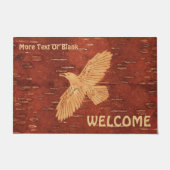 Rustikaler Raven auf der inneren Birkenrinde Fußmatte (Vorderseite)