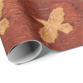 Rustikaler Raven auf der inneren Birkenrinde Geschenkpapier (Rolleneckpunkt)