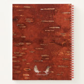 Rustikaler Raven auf der inneren Birkenrinde Notizblock (Rückseite)