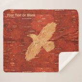 Rustikaler Raven auf der inneren Birkenrinde Sherpadecke (Vorderseite (Horizontal))