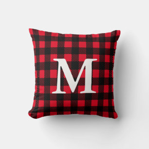 Rustikaler Red & Black Lumberjack Style Kariert Kissen