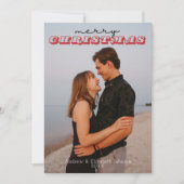 Rustikaler Red & Blue Sweater 1 Foto Weihnachtskar Einladung (Vorderseite)