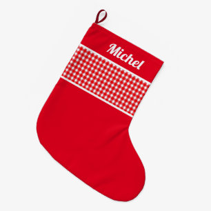 Rustikaler Red Buffalo kontrollierter individuelle Großer Weihnachtsstrumpf