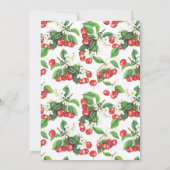 Rustikaler Red Cherries Wreath Es ist eine Baby-Du Einladung (Rückseite)