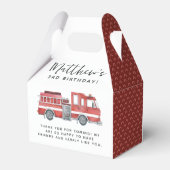 Rustikaler Red Fireruck Geburtstagsparty Gefallen Geschenkschachtel (Rückseite)