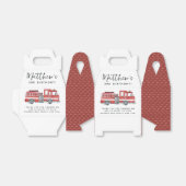 Rustikaler Red Fireruck Geburtstagsparty Gefallen Geschenkschachtel (Ungefaltet)