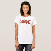 Rustikaler Red Football Liebe Text Graphic T-Shirt (Vorne ganz)