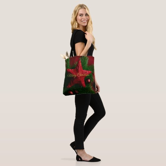 Rustikaler Red Star Weihnachten Gemütliche Totenta Tasche (Am Model)