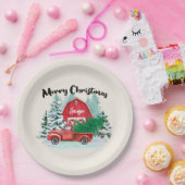 Rustikaler Red Truck Bauernhof Weihnachten Persona Pappteller (Party)