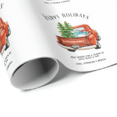 Rustikaler Red Truck Happy Holidays Weihnachtsbaum Geschenkpapier (Rolleneckpunkt)