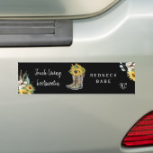 Rustikaler Redneck Babe Sunflower Monogram Autoaufkleber (Auf Auto)