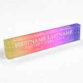Rustikaler Regenbogen - Farbname und Beruflicher T Namensplakette