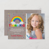 Rustikaler Regenbogen Geburtstag | Farbiges Foto V Dankeskarte (Vorne/Hinten)