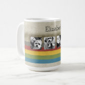 Rustikaler Regenbogen Hipster 4 Foto Benutzerdefin Kaffeetasse (Vorderseite Links)