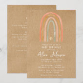 Rustikaler Regenbogen in einer Sprinkle-Dusche Einladung (Vorne/Hinten)