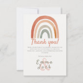 Rustikaler Regenbogen mit Ampere und Hochzeit dank Dankeskarte (Vorderseite)