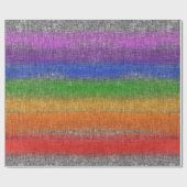 Rustikaler Regenbogen Streifen Grau Crosshatch Geschenkpapier (Flach)