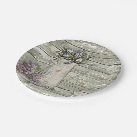 rustikaler rehabilitierter hölzerner pappteller (Schrägansicht)