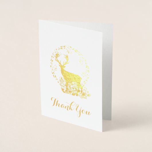 Rustikaler Reindeer Boho Stil in einem Kranz Folienkarte (Vorderseite)