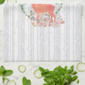 Rustikaler Reindeer Boho Wassercolor Küchentuch (Gefaltet)