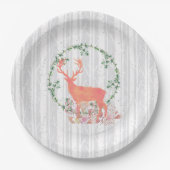 Rustikaler Reindeer Boho Wassercolor Pappteller (Vorderseite)
