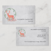 Rustikaler Reindeer Boho Wassercolor Visitenkarte (Vorne/Hinten)