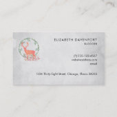 Rustikaler Reindeer Boho Wassercolor Visitenkarte (Rückseite)