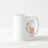 Rustikaler Reindeer Boho Wasserfarbe Personalisier Kaffeetasse (VorderseiteRechts)
