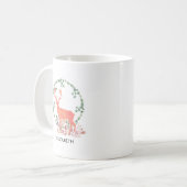 Rustikaler Reindeer Boho Wasserfarbe Personalisier Kaffeetasse (Vorderseite Links)