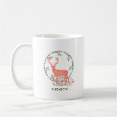 Rustikaler Reindeer Boho Wasserfarbe Personalisier Kaffeetasse (Links)