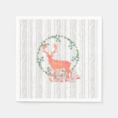 Rustikaler Reindeer Boho Wreath Serviette (Vorderseite)