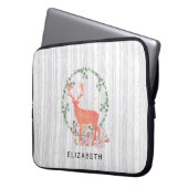 Rustikaler Reindeer Boho Wreath Wasserfarbe Benutz Laptopschutzhülle (Vorderseite Links)