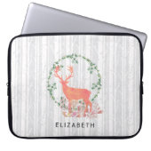 Rustikaler Reindeer Boho Wreath Wasserfarbe Benutz Laptopschutzhülle (Vorderseite)