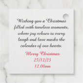 Rustikaler Rentier Geschenkanhänger (Rückseite)