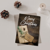 Rustikaler Rentier & Present Frohe Weihnachten