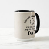 Rustikaler Retro Beige Marmormuster Feuerwehrmann Tasse (VorderseiteRechts)