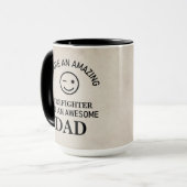 Rustikaler Retro Beige Marmormuster Feuerwehrmann  Tasse (Vorderseite Links)