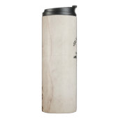Rustikaler Retro Beige Marmormuster Feuerwehrmann Thermosbecher (Nach links gedreht)