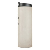 Rustikaler Retro Beige Marmormuster Feuerwehrmann Thermosbecher (Nach rechts gedreht)