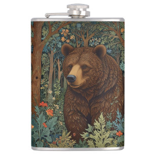 Rustikaler Retro-Braunbär Flachmann