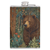 Rustikaler Retro-Braunbär Flachmann (Rückseite)