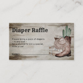 Rustikaler Retro Diaper Raffle Baby Cowboy Begleitkarte